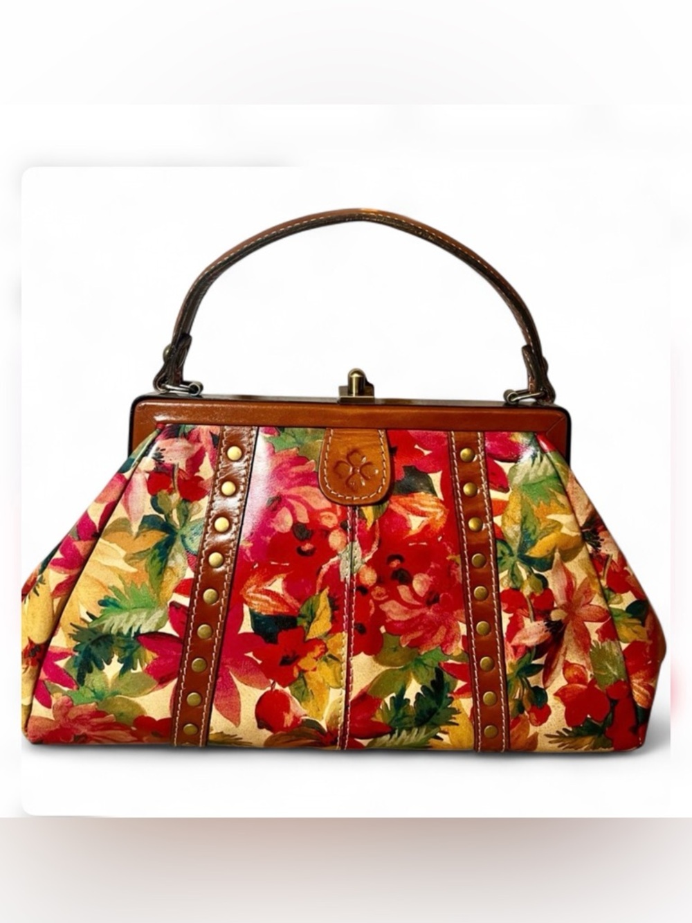 Patricia Nash Nemoli Leather Frame Bag- Spring Multi